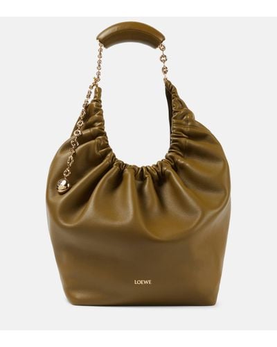 Loewe Squeeze Medium Leather Shoulder Bag - Green