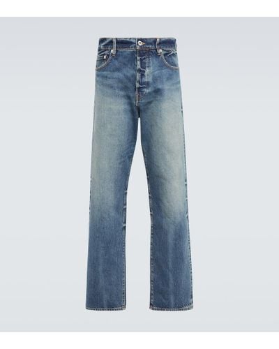 KENZO High-Rise Straight Jeans Asagao - Blau