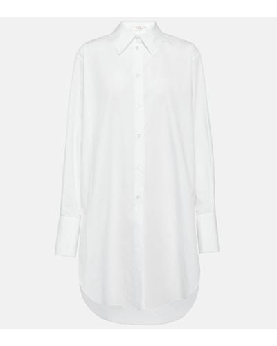 The Row Astrea Oversized Cotton Poplin Shirt - White