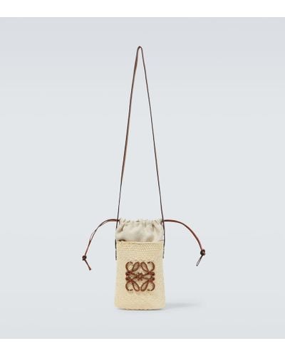 Loewe Paula's Ibiza bolso saco tejido con anagrama - Metálico