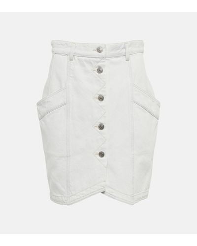 Isabel Marant Minigonna di jeans Sabel a vita alta - Bianco
