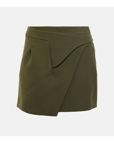 Wardrobe NYC Wool Wrap Miniskirt - Green