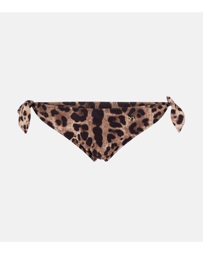 Dolce & Gabbana Leopard-print Tie Bikini Bottoms - Multicolour