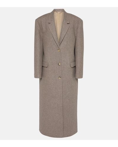 Magda Butrym Wool Cashmere And Silk Coat - Brown
