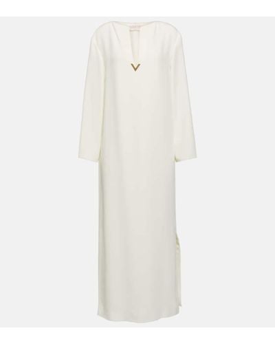 Valentino Vestido caftan en seda Cady Couture - Blanco