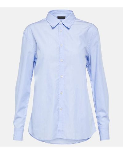 Nili Lotan Raphael Cotton Poplin Shirt - Blue