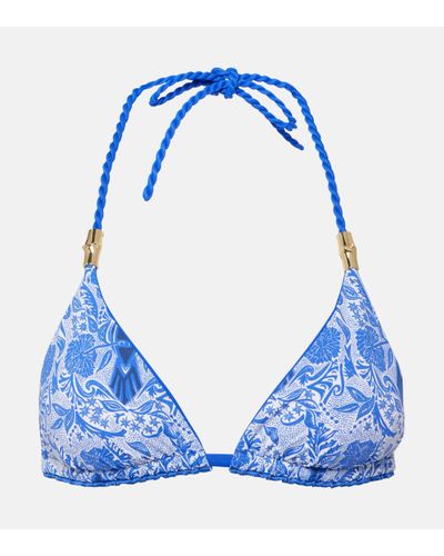 Heidi Klein Haut de bikini Lake Como imprime - Bleu