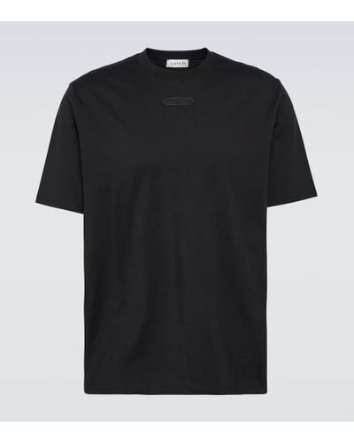 Lanvin T-shirt in jersey di cotone con logo - Nero