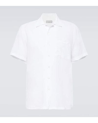 Canali Hemd aus Leinen - Weiß