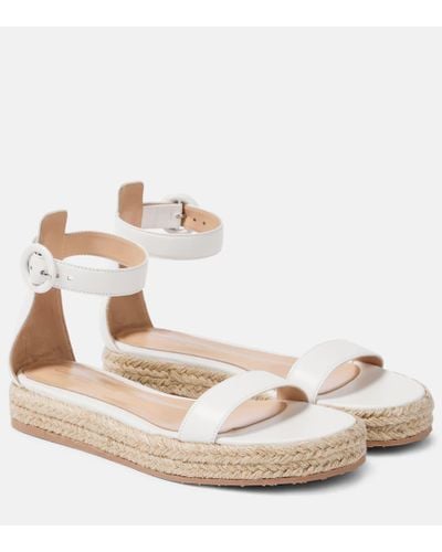 Gianvito Rossi Sandali espadrillas con platform in pelle - Metallizzato