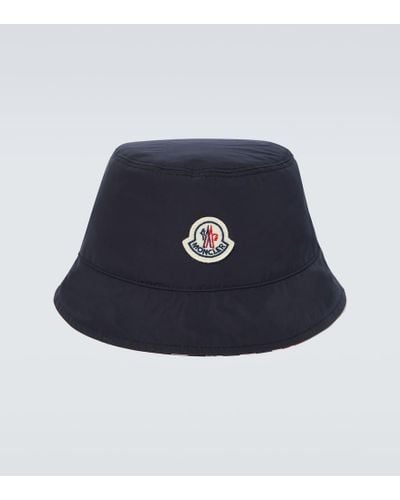 Moncler Sombrero de pescador con logo - Azul
