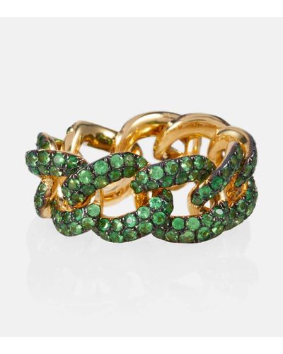 SHAY Essential 18kt Gold Ring With Green Garnets