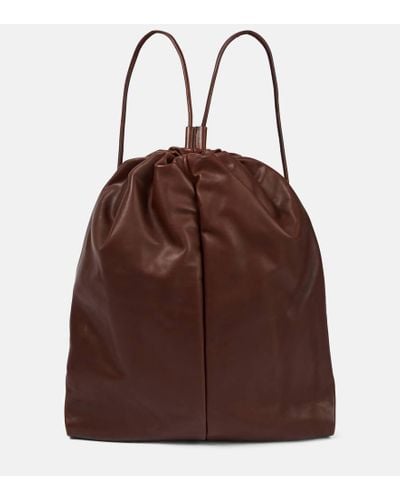 The Row Leather Backpack - Brown