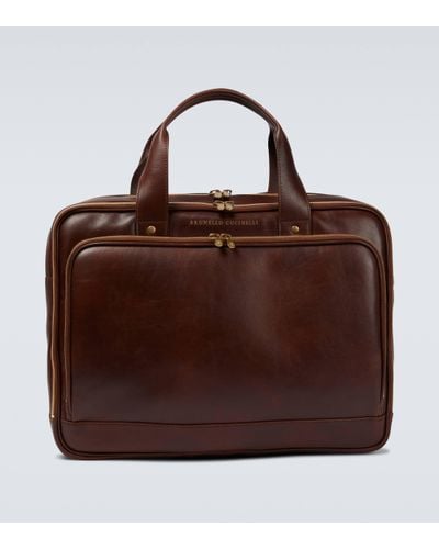 Brunello Cucinelli Leather Briefcase - Brown