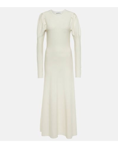 Gabriela Hearst Hannah Wool And Cashmere Midi Dress - White