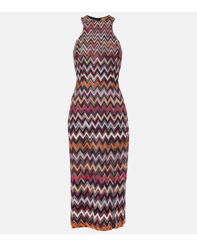 Missoni Zig-zag Lame Midi Dress - Multicolour