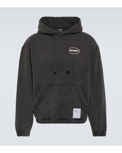 Satisfy Softcell Logo Cotton Terry Hoodie - Black