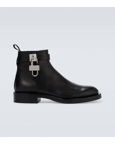 Givenchy Ankle Boots Padlock aus Leder - Schwarz