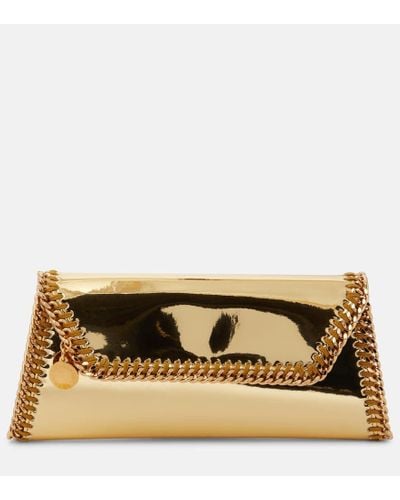 Stella McCartney Clutch Falabella Small de piel sintetica metalizada - Neutro