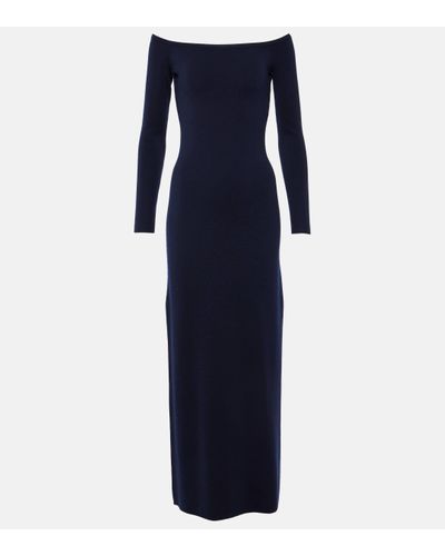 Gabriela Hearst Selwyn Wool And Cashmere Maxi Dress - Blue