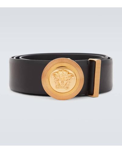 Versace Cinturon Medusa Biggie de piel - Negro