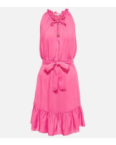 Heidi Klein Self-tie Ruffled Minidress - Pink