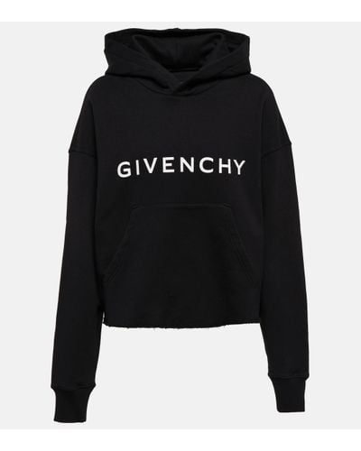 Givenchy Sweat-shirt raccourci en coton - Noir