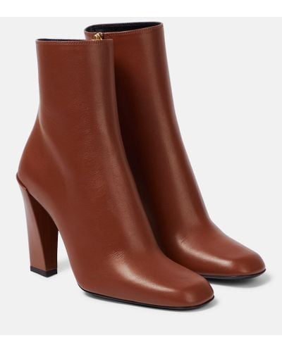 Victoria Beckham Leather Ankle Boots - Brown