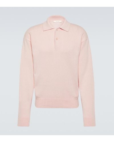 The Row Joyce Cotton And Cashmere Polo Sweater - Pink