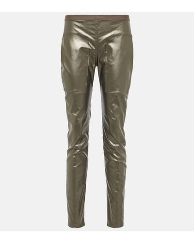 Rick Owens Legging en jean metallise - Vert