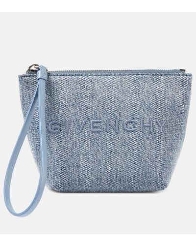 Givenchy Mini Logo Denim Pouch - Blue