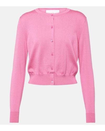 Carolina Herrera Cardigan in seta e cotone - Rosa