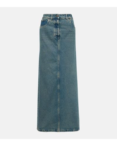 Prada Denim Maxi Skirt - Blue