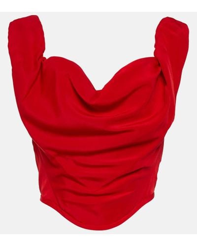 Vivienne Westwood Bustier de crepe fruncido - Rojo