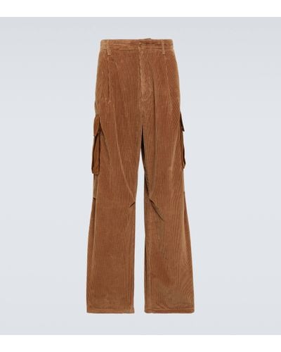 Moncler Cotton Corduroy Cargo Trousers - Brown