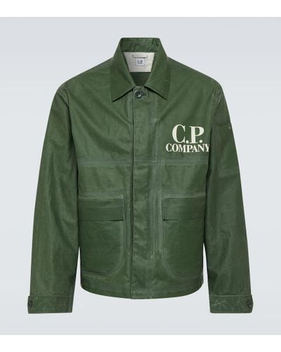 C.P. Company Jacke Toob aus Leinen - Grün