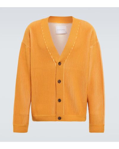 King & Tuckfield Cardigan in lana vergine a coste - Arancione