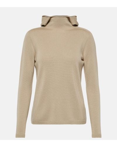 Max Mara Rollkragenpullover Paprica aus Wolle - Natur