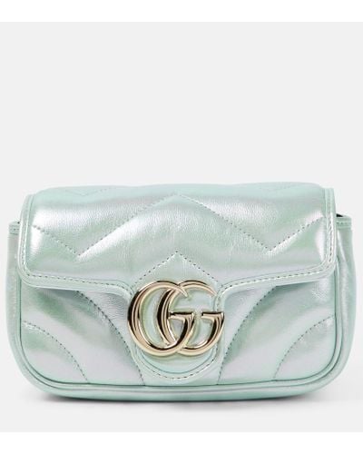 Gucci Borsa a tracolla GG Marmont Super Mini - Blu