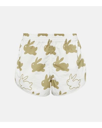 JW Anderson Shorts de running estampados - Blanco