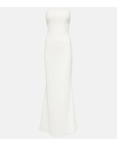 Safiyaa Bridal Strapless Crepe Gown - White