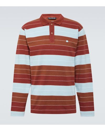 Acne Studios Polo in cotone a righe - Rosso