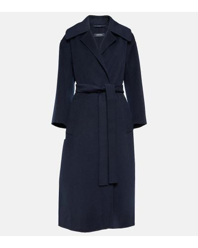 Max Mara Giuletta Belted Virgin Wool Coat - Blue