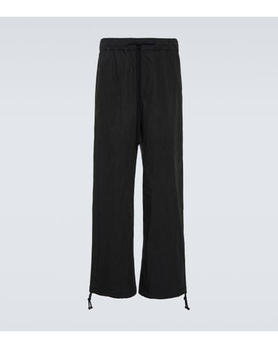 Commas Pantalon a taille haute en coton melange - Noir