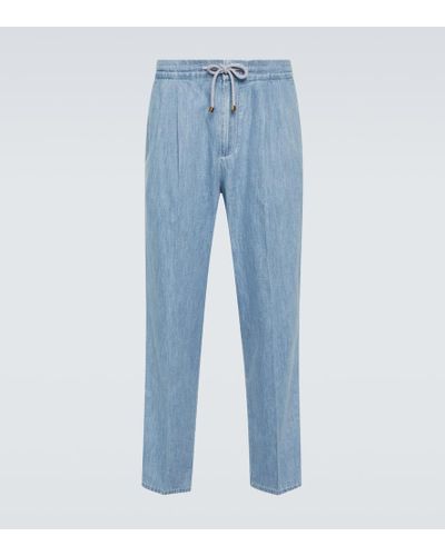 Brunello Cucinelli Pantaloni chino di jeans - Blu