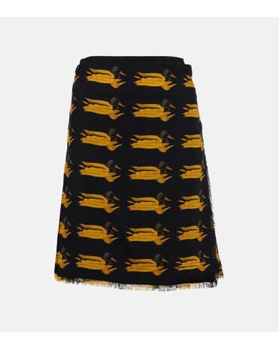 Burberry Minifalda de sarga de lana - Negro