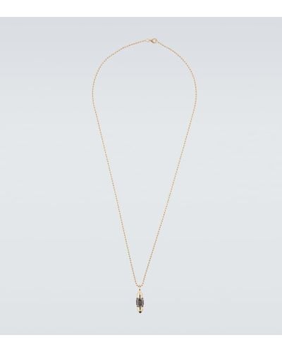 Rainbow K Halskette Majesty Bullet aus 9kt Gelbgold mit Diamanten - Weiß