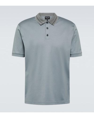 Giorgio Armani Cotton Polo Shirt - Blue