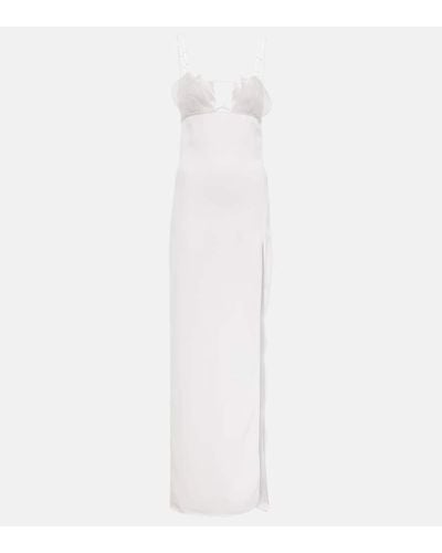 Nensi Dojaka Bridal Cutout Crepe Gown - White