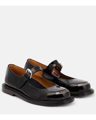 KENZO Smile Patent Leather Mary Jane Flats - Black